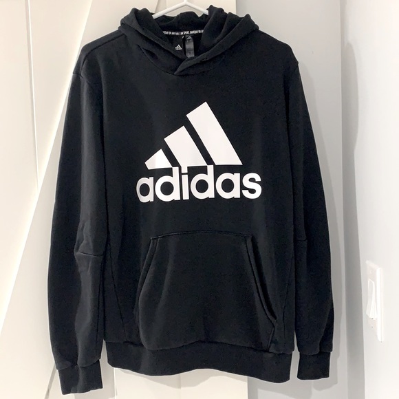 adidas Other - ADIDAS MENS MEDIUM BLACK WITH WHITE LOGO HOODIE